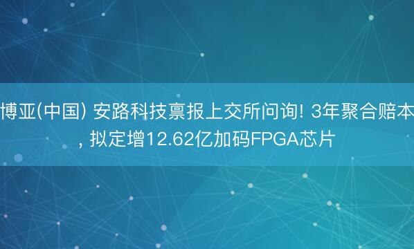 博亚(中国) 安路科技禀报上交所问询! 3年聚合赔本， 拟定增12.62亿加码FPGA芯片