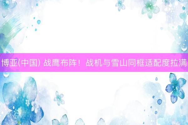 博亚(中国) 战鹰布阵！战机与雪山同框适配度拉满