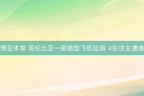 博亚体育 哥伦比亚一架微型飞机坠毁 4东谈主遭难