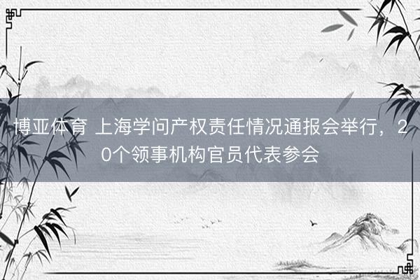 博亚体育 上海学问产权责任情况通报会举行，20个领事机构官员代表参会