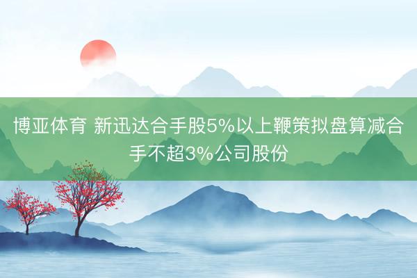 博亚体育 新迅达合手股5%以上鞭策拟盘算减合手不超3%公司股份