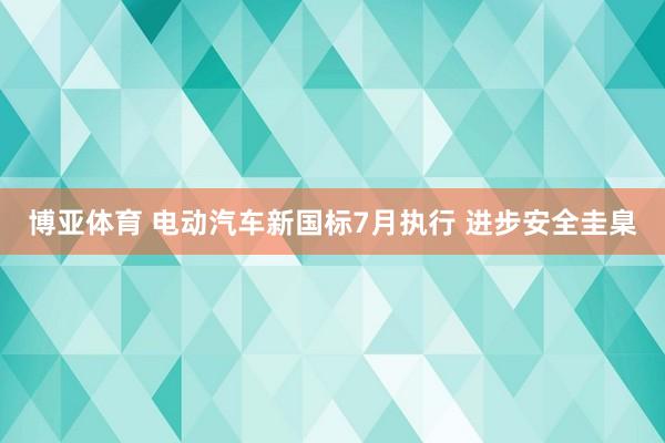 博亚体育 电动汽车新国标7月执行 进步安全圭臬