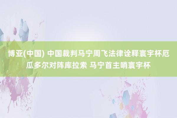 博亚(中国) 中国裁判马宁周飞法律诠释寰宇杯厄瓜多尔对阵库拉索 马宁首主哨寰宇杯